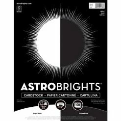 Best Sale ✨ Card Stock Astrobrights 65 Lb. Cardstock Paper, 8.5" X 11", Black/White, 100 Sheets/Ream (91647) ✔️