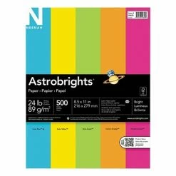 Discount 😍 Colored Paper Neenah Paper Astrobrights Bright Assortment, 8 1/2 X 11, Assorted, 24 Lb., 500 Sheets/ream 🎉