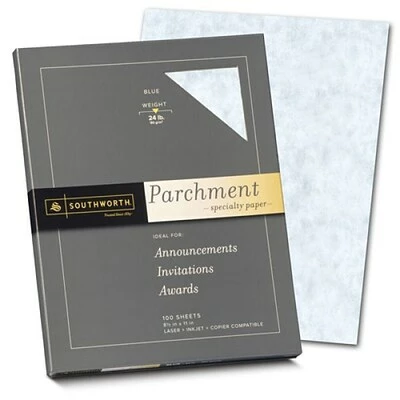 Best Pirce 🧨 Classic Paper Southworth Parchments 8.5" X 11" Multipurpose Paper, 24 Lbs., 100 Brightness, Blue, 100/Box (P964CK) 🎁