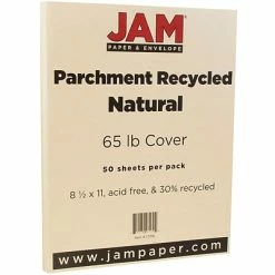 Top 10 🤩 Jam® Parchment Recycled Cover Cardstock JAM Paper Parchment 65 Lb. Cardstock Paper, 8.5" X 11", Natural, 50 Sheets/Pack (171116) ❤️