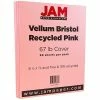 Best Pirce 🛒 Card Stock JAM Paper Vellum Bristol 67 Lb. Cardstock Paper, 8.5" X 11", Pink, 50 Sheets/Pack (169831) 🌟