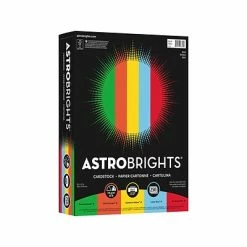 New 👍 Card Stock Astrobrights Eco 65 Lb. Cardstock Paper, 8.5" X 11", Assorted Colors, 250 Sheets/Pack (98853) 🎁
