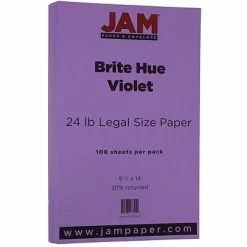 Best deal 👏 JAM Paper® Smooth Colored Paper, 24 Lbs., 8.5" X 14", Violet Purple Recycled, 100 Sheets/Pack (16728248) 👍
