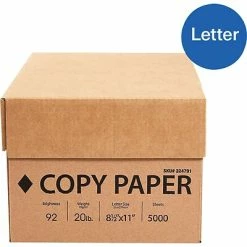 Best Pirce 🎁 Unbranded Economy Copy Paper 8.5" X 11" Copy Paper, 20 Lbs., 92 Brightness, 500 Sheets/Ream, 10 Reams/Carton (324791) 💯