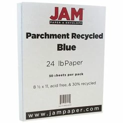 Top 10 😀 JAM Paper® Parchment Colored Paper, 24 Lbs., 8.5" X 11", Blue Recycled, 50 Sheets/Pack (96600200A) ✨
