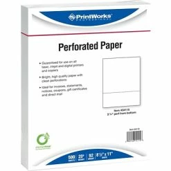 Discount 👍 Printworks Professional Printworks® Professional Papers Printworks® Professional 8 1/2" X 11" 20 Lbs. Perforated 3 1/4" Paper, 2500/Case 🔥