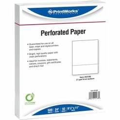 Hot Sale ⭐ Printworks Professional Printworks® Professional Papers Printworks® Professional 8 1/2" X 11" 24 Lbs. Perforated 3" Paper, 2500/Case 🔥
