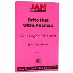 Wholesale 🤩 JAM Paper® Smooth Colored Paper, 24 Lbs., 8.5" X 14", Ultra Fuchsia Pink, 100 Sheets/Pack (16728246) 😍