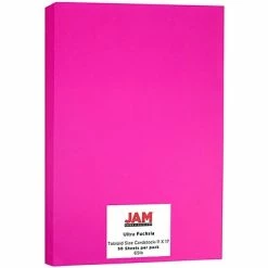 Wholesale 🤩 Jam® Cardstock Paper JAM Paper® Ledger 65lb Colored Cardstock, Tabloid Size, 11" X 17", Ultra Fuchsia Pink, 50 Sheets/Pack (16728494) 🤩