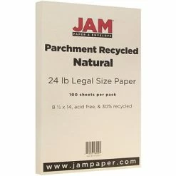 New 🌟 Jam® Parchment Recycled Cover Cardstock JAM Paper® Recycled Parchment Colored Paper, 24 Lbs., 8.5" X 14", Natural, 500 Sheets/Ream (17132137B) ❤️