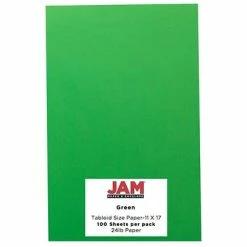 Best Pirce 🔥 JAM Paper® Matte Colored Paper, 24 Lbs., 11" X 17", Green Recycled, 100 Sheets/Pack (16728459) 👍