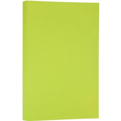 Wholesale 😉 JAM Paper® Smooth Colored Paper, 24 Lbs., 8.5" X 14", Ultra Lime Green, 500 Sheets/Ream (0151048B) 🌟 - Image 2