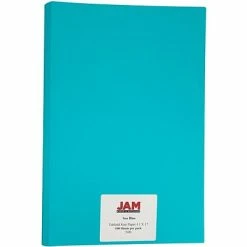 New 🧨 JAM Paper® Matte Colored Paper, 24 Lbs., 11" X 17", Sea Blue Recycled, 100 Sheets/Pack (16728465) 🥰