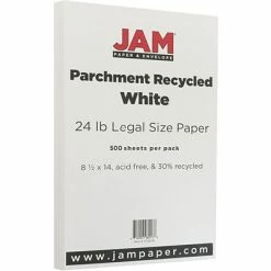 Best Sale ✨ Jam® Parchment Recycled Cover Cardstock JAM Paper® 8.5" X 14" Recycled Parchment Paper, 24 Lbs., 80 Brightness, 500 Sheets/Ream (17132141B) ✨