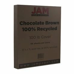 Top 10 🛒 Jam® Smooth Recycled Cardstock JAM Paper 100 Lb. Cardstock Paper, 8.5" X 11", Chocolate Brown, 50 Sheets/Pack (8109252) 😍