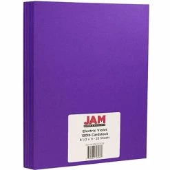 Outlet ✨ Jam® Cardstock Paper JAM Paper® Matte Cardstock, 8.5" X 11", 130lb Electric Violet, 25/pack 🎉