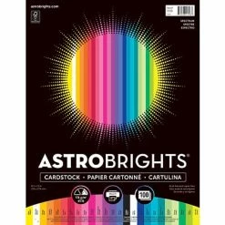 Promo ⭐ Card Stock Astrobrights Spectrum 65 Lb. Cardstock Paper, 8.5" X 11", Assorted Colors, 100 Sheets/Ream (91398) 🥰