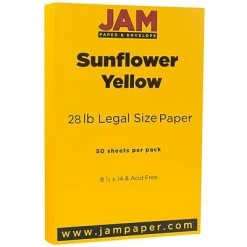 Best deal ❤️ Jam® Cardstock Paper JAM Paper 80 Lb. Cardstock Paper, 8.5" X 14", Sunflower Yellow, 50 Sheets/Pack (16729352) 😀