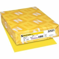 Promo 🎁 Astrobrights Colored Paper, 24 Lbs., 8.5" X 11", Solar Yellow, 500 Sheets/Ream (22531) 🛒