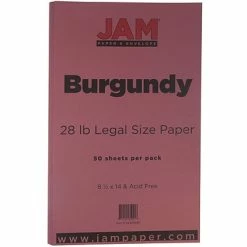 Wholesale ❤️ JAM Paper Matte Colored Paper, 28 Lbs., 8.5" X 14", Burgundy, 50 Sheets/Pack (64429490) 🧨