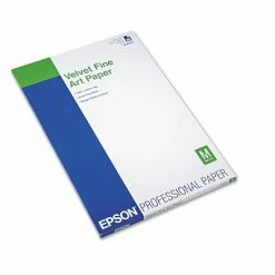 Hot Sale 🔥 Copy & Printer Paper Epson® Velvet Fine Art Paper; 13" X 19", White, 20 Sheets (S041637) 🌟