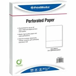 Best Sale 🎁 Printworks Professional Printworks® Professional Papers Printworks® Professional 8 1/2" X 11" 24 Lbs. Perforated 3 1/4" Paper, 2500/Case 🎁