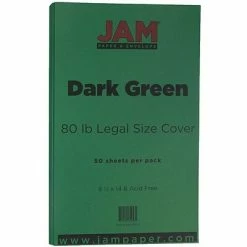 Best Pirce 🔔 Jam® Cardstock Paper JAM Paper® Matte Legal Cardstock, 8.5 X 14, 80lb Dark Green, 50/pack (64429556) ⭐