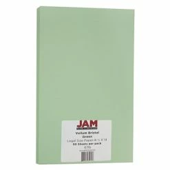 Wholesale 🥰 Jam® Cardstock Paper JAM Paper® Vellum Bristol Legal Cardstock, 8.5 X 14, 67lb Green, 50/pack (16928439) 🥰