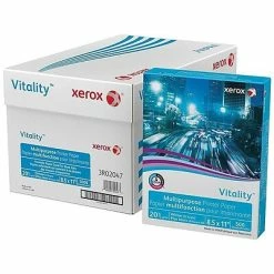 Deals 🔥 Xerox® Vitality™ Paper Xerox® Vitality® 8.5" X 11" Multipurpose Paper, 20 Lbs., 92 Brightness, 10 Reams/Carton (3R02047) 🔔