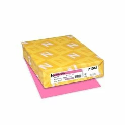 Coupon 😉 Neenah® 65-lb. Astrobrights Card Stock (Recycled) Astrobrights Cover Paper, 65 Lbs, 8.5" X 11", Pulsar Pink, 250/Ream (21041) ❤️