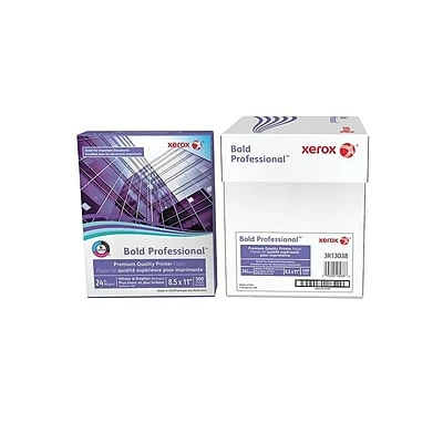 Budget 🔥 Xerox® 24-lb. Premium White Laser Paper Xerox Bold Professional 8.5" X 11" Bond Paper, 24 Lbs., 98 Brightness, 500 Sheets/Ream, 5 Reams/Carton (3R13038) 🔥