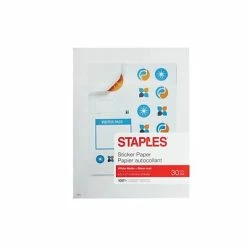 Buy ✔️ Copy & Printer Paper Staples Sticker Paper, 8.5"W X 11"H, White Matte, 30/Pack (70972) 🥰